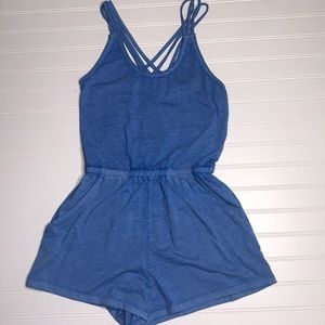 Blue stone wash romper Sz Small